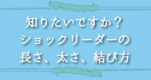 ショックリーダーの適した長さ、太さ、結び方は?タックル別に解説