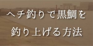 ヘチ釣り（落とし込み釣り）で黒鯛を釣り上げる方法とは？